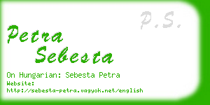 petra sebesta business card